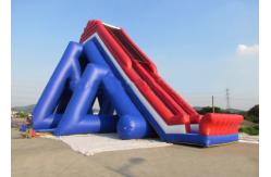 China Blue And Red Giant Inflatable Slide With Three Lanes / Digital Printing supplier