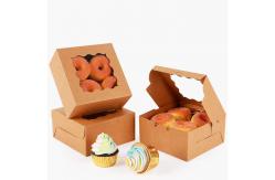 China Kraft Paper Square Cake Box with Hollow Window supplier