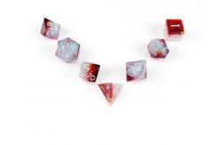 China White plus red ore resin desktop game dice set dnd dice supplier