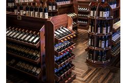 China Solid Wood Wine Storage Racks Showcase / Commercial Wine Racks Nostalgic Style supplier