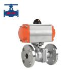 Pneumatic Actuator Driven Ball Valve WCB CF8 CF8M Flanged Ball Valve for sale