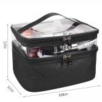 Roomy Double Layer Travel PU Makeup Case For Girls for sale