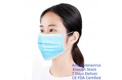 China Full Protection Earloop Face Mask 3-Layer Filtration Reduce Infections supplier