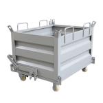 Metal Powder Solid Bulk Bins Steel Bottom Dumping Hopper Open Top Refuse Collector for sale