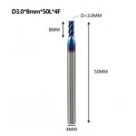 4 Flutes Solid Tungsten Carbide End Mill HRC50 For Stainless Steel for sale