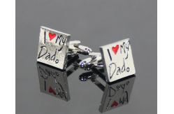 China Best selling fashion wholesale metal silver plated square cuff link supplier