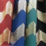 Polyester Custom Metal Foil Gold Printed Woven Fabric 148cm Width for sale