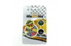 China Gummies 300mg Three Side Seal Bag Biodegradable ziplockk Plastic Bags With Handle Hole supplier