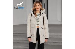 China Black Down Jacket With Hood Womens Stand Up Collar supplier