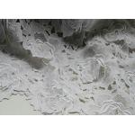 White Water Woluble French Polyester Guipure Lace Fabric With 3D Flower Design