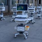 Advanced Medical PC Cart Multiple Drawers Adjustable Height Point Of Care Workstation for sale