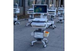 China Advanced Medical PC Cart Multiple Drawers Adjustable Height Point Of Care Workstation supplier