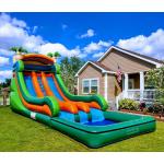 Tarpaulin Outdoor Inflatable Water Slides Carnival Palm Tree Bounce House for sale