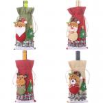 Factory OEM  Christmas Wine Bottle Covers Bag  for Home Santa Claus Wine Bottle Cover Snowman Stocking Gift Holders for sale