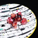 Red foil gold natural resin multi -faceted desktop game Dice Border Gate