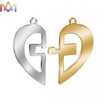 Anti Fading 304 Stainless Steel Half Heart Pendant for sale