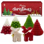 Christmas Scented Candles Gift Set Elk & Christmas Tree Shaped Handmade Soy Wax Xmas Aromatherapy Candle for sale