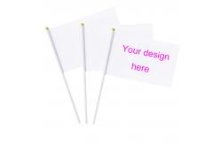 China Custom Sublimated Flags Double Sided White Polyester Sublimation Hand Flag Blanks supplier