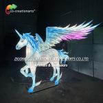 Ethereal Glowing Winged Unicorn Sculpture | Radiant Gradient Light Art for sale