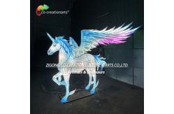 China Ethereal Glowing Winged Unicorn Sculpture | Radiant Gradient Light Art supplier