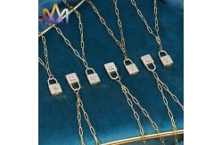 China Unisex 50cm Chain Brass SS Initial Lock Necklace supplier