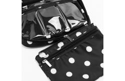 China Wave Point Print Polyester Travel Toiletry Bag supplier