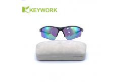 China Grayish White Clamshell Metal Eyeglass Case Oversized Optical Sunglass Eyeglasses Case supplier