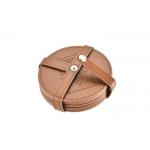 Imega Glass Round Drink Coasters Velvet Leather Tea Coaster for sale