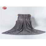 Custom Faux Animal Fur Blanket Gray Knitted wave Embossed Winter Eco - Friendly mink faux fur throw for sale