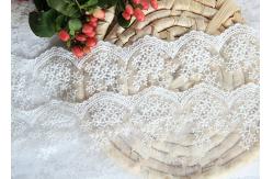 China Ivory Embroidery Nylon Lace Trim With Snowflake Pattern For Bridal Veil supplier