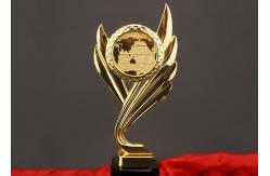 China Globe Metal Trophy Cup / Event Souvenirs With Black Crystal Base supplier