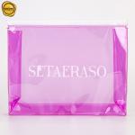 Promotional Clear Waterproof Plastic Cosmetic Packaging Handle Zipper Top Pouch Printed Transparent Pvc Bag for sale