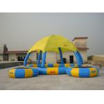 Blue And Yellow 8m Diameter Kids Inflatable Pools With Trampoline UV Protected for sale