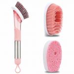 Stainless Steel Handle Scrubber Brush With 3 Replacement Head for sale