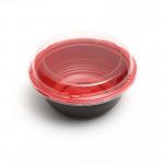 Disposable food packaging box Round red plastic thickened fast food box with lid leakproof soup bowl lunch box manufactu for sale
