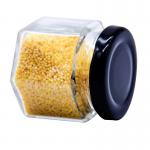 Customized Shape 250ml 300ml 400ml 500ml Hexagonal Shape Glass Honey Jars
