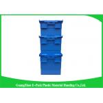 Industrial Storage Plastic Attached Lid Containers For Transportation And Logistics