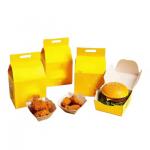 Custom Logo Eco-friendly Recyclable Disposable Kraft Paper Burger Box for Fast Food for sale