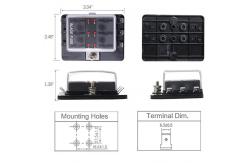 China 6 Way ATC RV 12V Blade Fuse Blocks With LED Indicator Light supplier