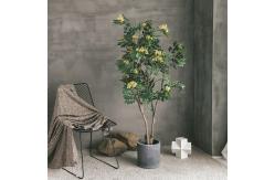 China Yellow Cassia Flowering Artificial Foliage Tree Hotel Decoration supplier