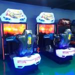Coin Operated Connecting Dynamic Arcade Car Racing Machine With Wonderful Music