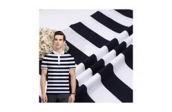 China Comfortable Black Stripe Fabric Mercerized Cotton Skin Friendly Texture supplier