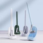 Long Handled TPR Silicone Golf Toilet Brush Set White Blue Green for sale