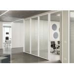 Glass Double Layer Partition Wall System With Blinds Inside For Privacy Simple Style Aluminum Frame for sale
