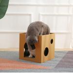 Wooden Cat House Rabbit Hideout With Hammock Stackable Cat Beds for sale