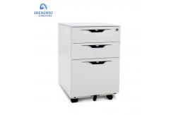 China Vertical Three Drawers Movable Metal Filing Cabinet With Wheels supplier