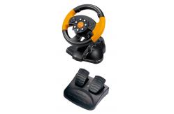 China Wired USB Vibration PC Gaming Steering Wheel With CD-ROM Driver supplier
