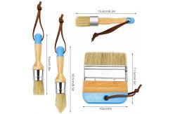 China 4 Pieces Chalk Paint Brush Wood Chalk And Wax Brushes Natural Stencil Brushes supplier