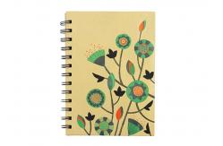 China Kraft hard cover square Double Spiral Bound Notebook printing service supplier