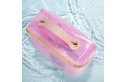 China Waterproof Cosmetic Bag Lightweight PVC Clear Pouch with Zipper Handle Portable supplier